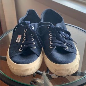 Superga Navy Blue Canvas Sneakers